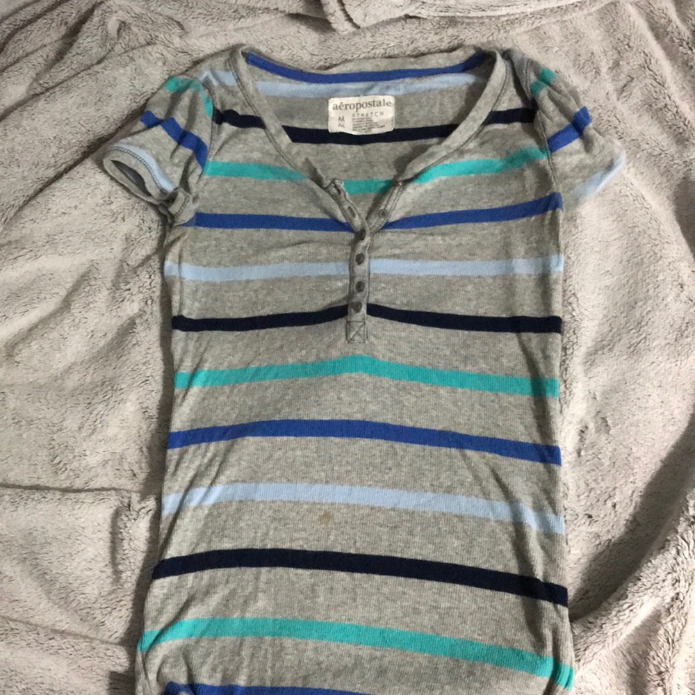 Aeropostale stripped graphic t